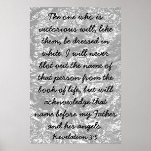 Poster Versets bibliques victorieux Révélations 3:5