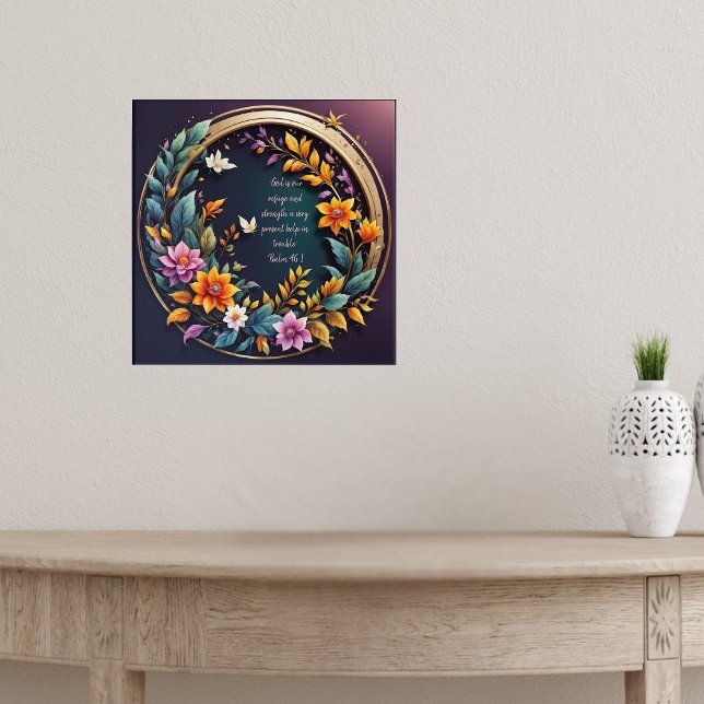 Poster Versets de la Bible à cadre floral Arrière - plan  (Créateur téléchargé)