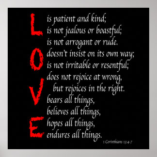 Poster Versets de l'AMOUR chrétien - Sang du Christ - noi