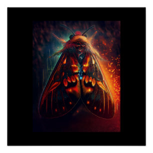 Poster Version Fantastique D'un Papillon Tigre Au Visage