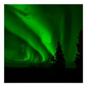 Poster vert aurora-boréal