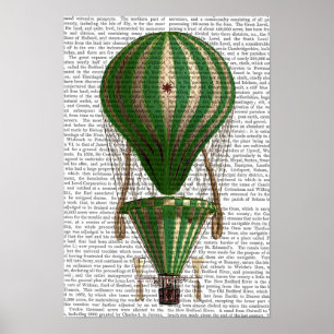 Poster Vert ballon à air chaud