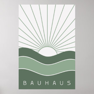 Poster vert Bauhaus Sage
