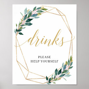 Poster vert boho eucalyptus feuille signe vert rustique