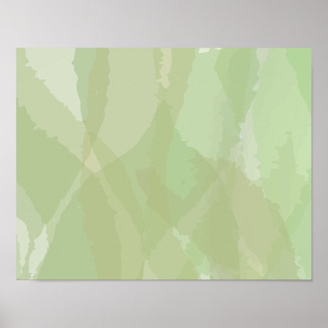 Poster Vert, cool, aquarelle tendance motif abstrait (Devant)