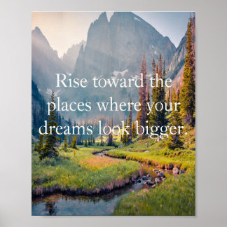 Poster Vert et Bleu Cachée Alpine Montagne Motivationnel