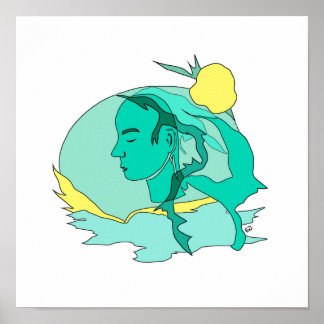 Poster vert et jaune