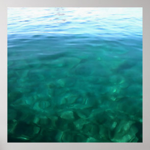 Poster Vert et Mint Océan Ombre Art Abstrait