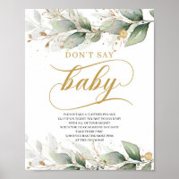 Vert eucalyptus or ne dit pas bébé signe jeu