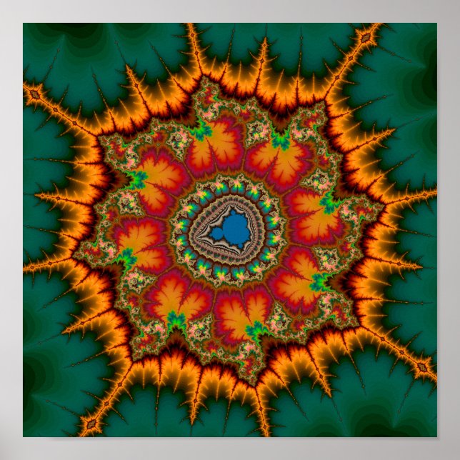 Poster Vert Mandelbrot Fractal (Devant)