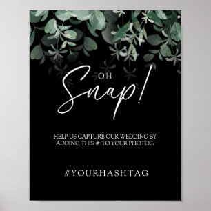 Poster Vert moderne Mariage noir Oh Snap