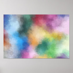 Poster Vert moderne rose violet rouge jaune bleu coloré