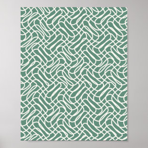 Poster Vert Motif Abstrait