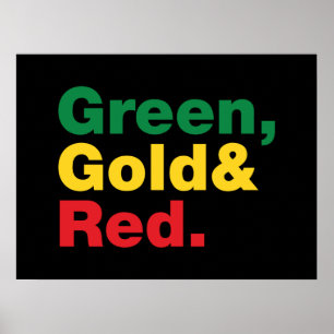 Poster Vert, Or & Rouge.