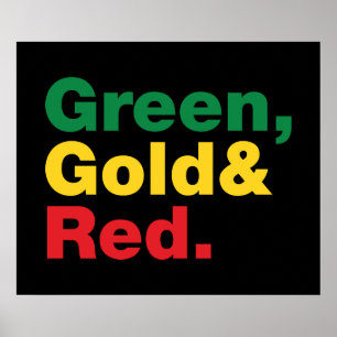Poster Vert, Or & Rouge.