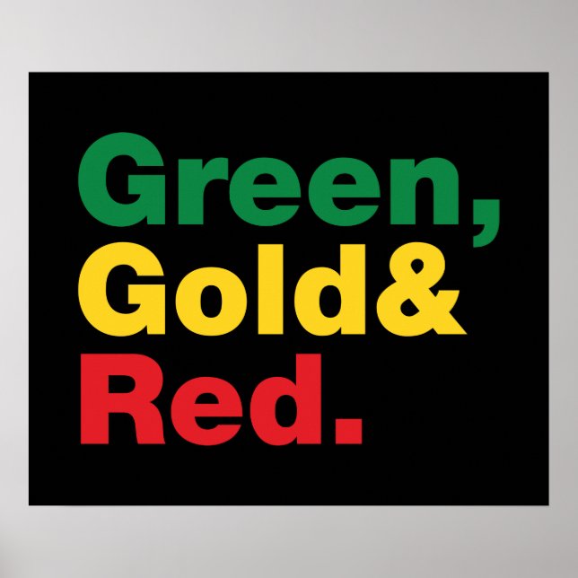 Poster Vert, Or & Rouge. (Devant)