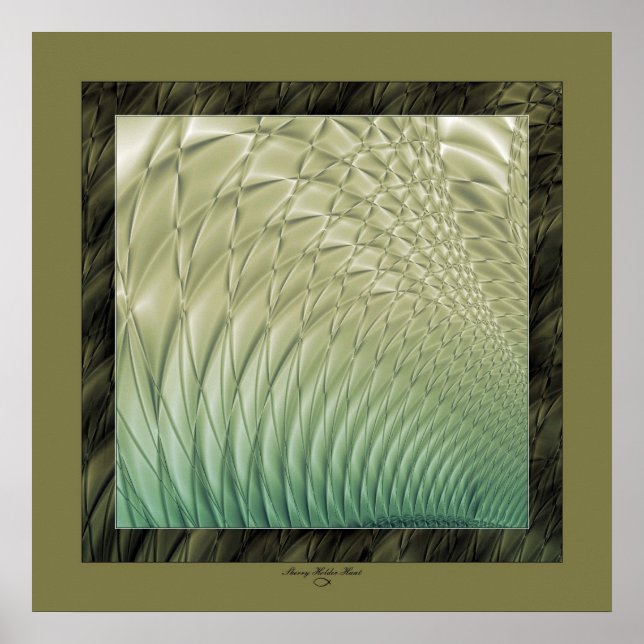 Poster Vert Satin Quilé (Devant)