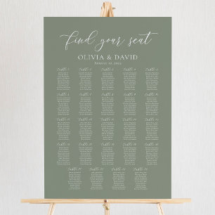 Poster Vert Sauge 24 Tables Trouvez Votre Place Plan de T