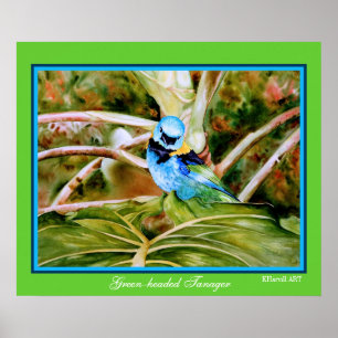 Poster vert Tanager Art