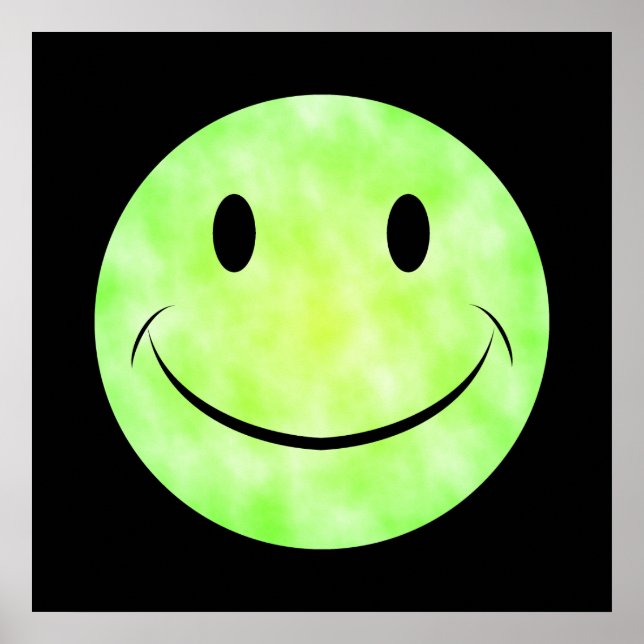 Poster vert Tie Dye Face (Devant)