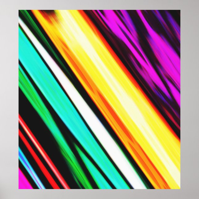Poster Vert Violet Et Jaune Abstrait 609 (Devant)