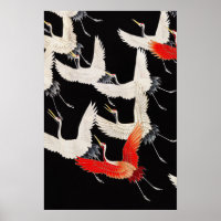 Vestiges d'oiseaux de grue Art Vintage