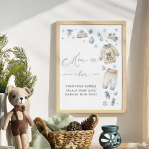 Poster Vêtements de bébé à l'extérieur froid Baby shower
