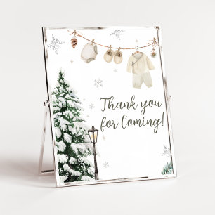 Poster Vêtements de bébé pour l'hiver Merci d'être venu