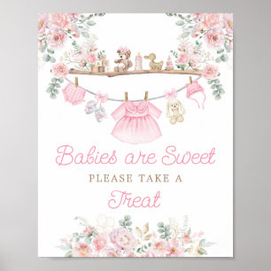 Poster Vêtements de bébé roses Les bébés sont doux Pannea