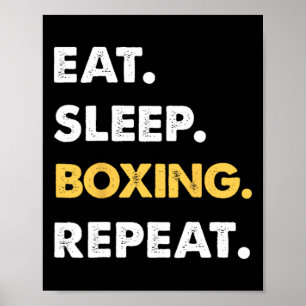 Poster Vêtements de boxe amusants Mangez Sleep Boxing Rép