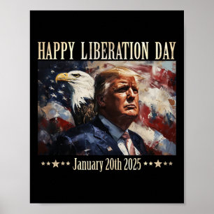 Poster Vêtements de jour de libération heureux Président