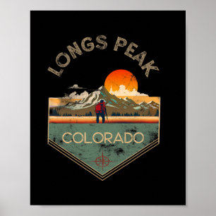 Poster Vêtements de randonnée rétro vintage Longs Peak Lo