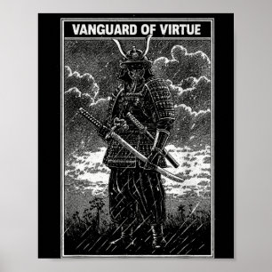 Poster Vêtements de rue d'art de guerrier samouraï japona