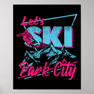 Poster Vêtements de ski vintage 80s 90s Retro Park City S