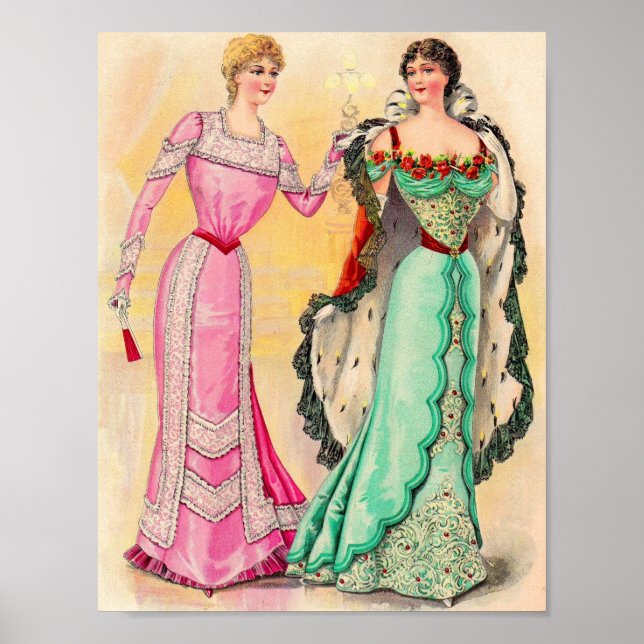 Poster Vêtements de soirée victoriens (Devant)