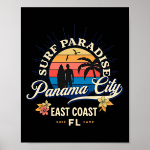 Poster Vêtements de surf de plage rétro Vintage Panama Ci