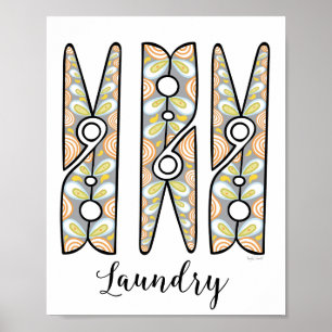 Poster Vêtements Lave-linge Salle OEuvre murale