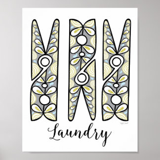 Poster Vêtements Lave-linge Salle OEuvre murale