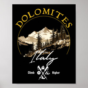 Poster Vêtements Rétro Vintage Dolomites - Souvenir Dolom