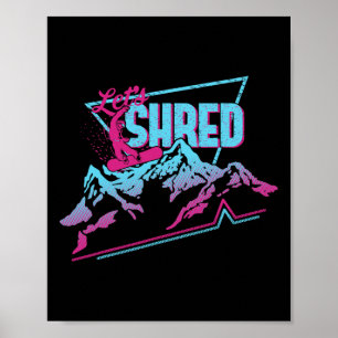 Poster Vêtements vintages Snowboard 80s 90s Retro Snowboa