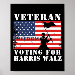 Poster Vétéran De La Liberté Voter Pour Harris Wheimer Wa