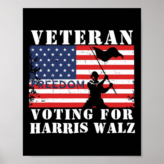 Poster Vétéran De La Liberté Voter Pour Harris Wheimer Wa (Devant)