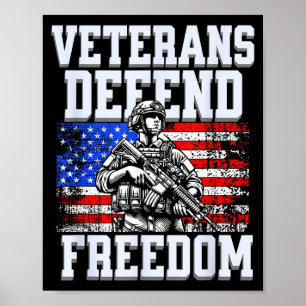 Poster Vétérans défendent la liberté patriote de l'armée 