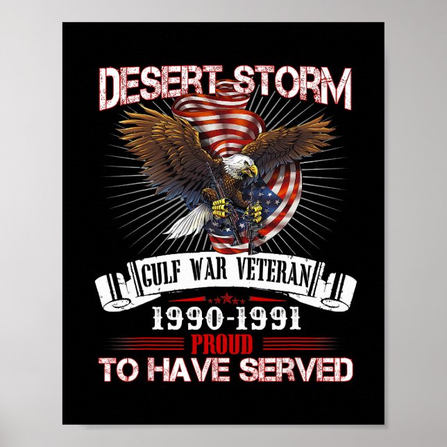Poster Vétérinaire de la tempête du désert T-shirt Vétéri (Devant)