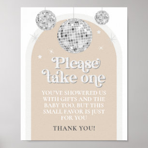 Poster Veuillez prendre une faveur Sign Disco Ball Baby s
