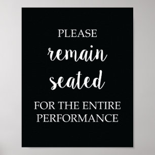Poster Veuillez rester assis pour la représentation