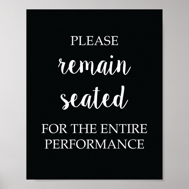 Poster Veuillez Rester Assis Pour Toute La Performance (Devant)