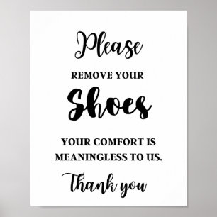 Poster Veuillez Retirer Vos Chaussures Votre Confort Est 
