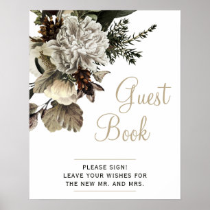 Poster Veuillez signer notre signe de mariage d'hiver liv