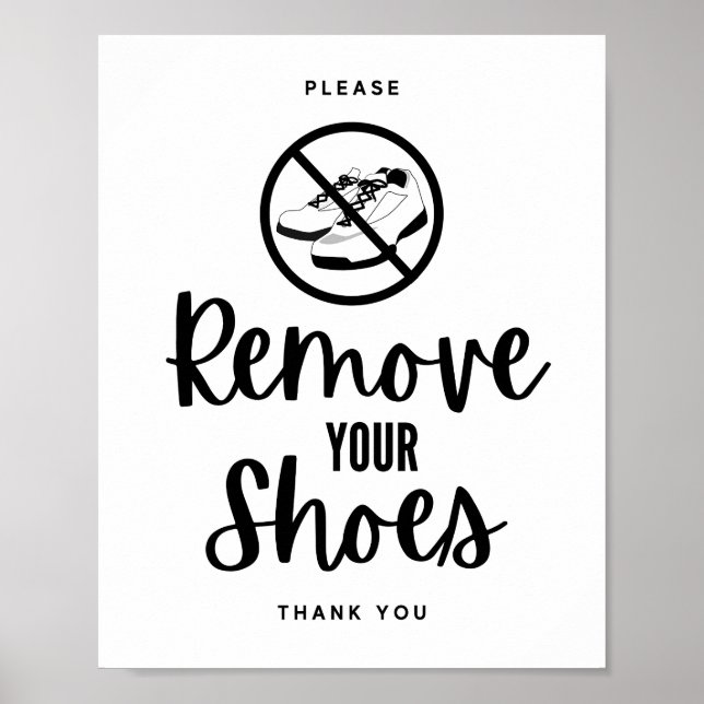 Poster Veuillez Supprimer Vos Chaussures (Devant)